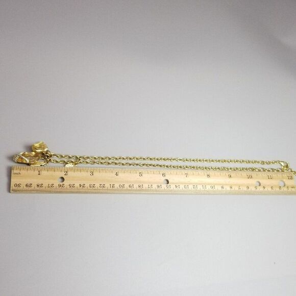 Estate 10021 Kara Ross Gold Tone Rhinestone Charm Necklace, Long Chain - Picture 5 of 6